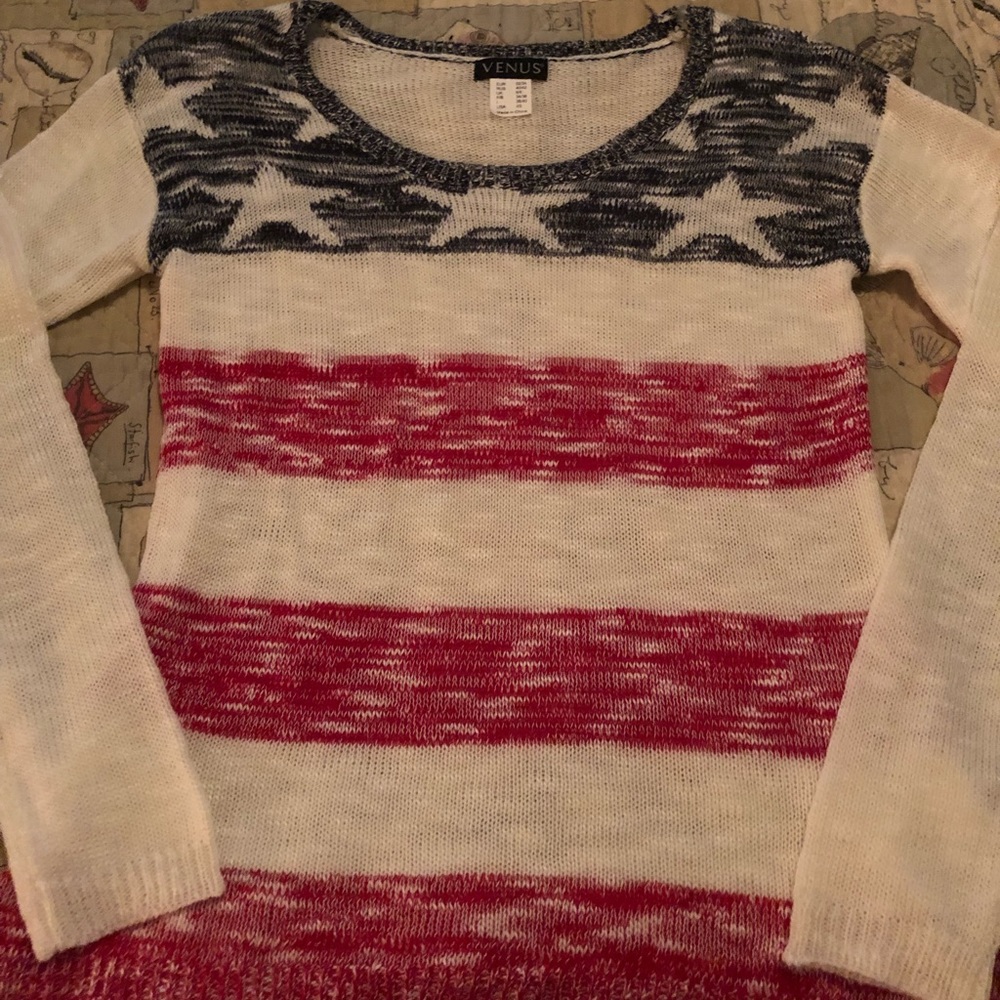 Venus American flag sweater XS